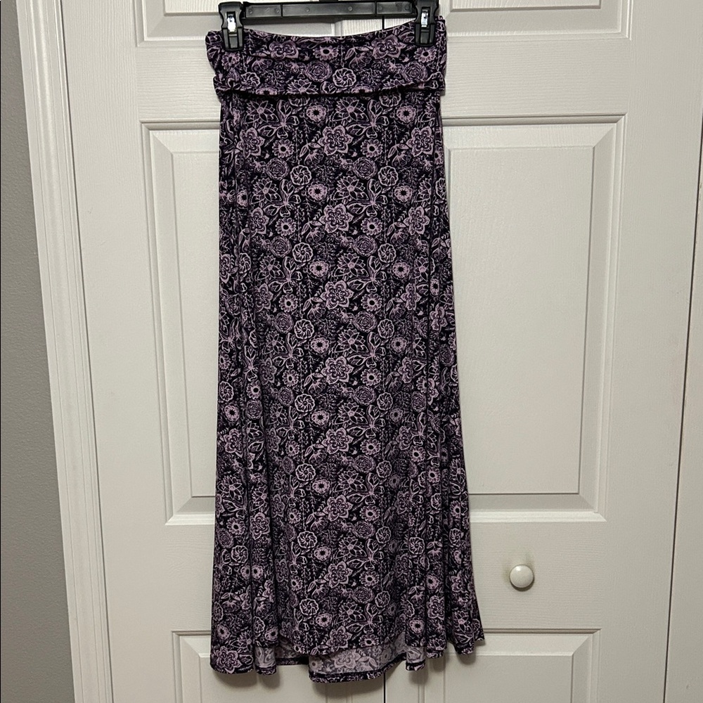 Floral Purple Maxi Skirt